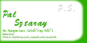 pal sztaray business card